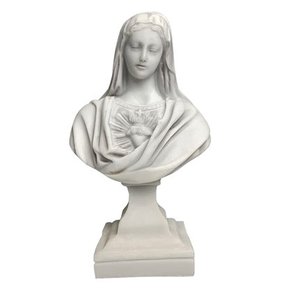 Imagem Busto Imaculado Coração de Maria em Mármore - 27 cm