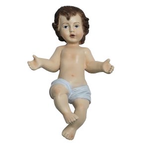Imagem de Menino Jesus com Fralda Branca de Resina Nacional - 19 cm