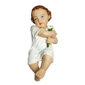 Imagem de Menino Jesus de Resina Nacional com Veste Branca - 26 cm