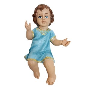 Imagem de Menino Jesus de Resina Nacional Veste Azul - 27 cm