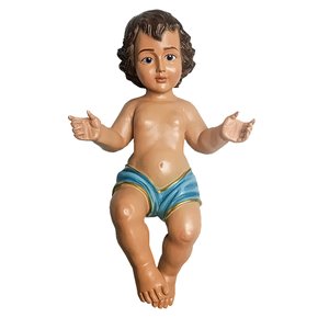 Imagem de Menino Jesus Veste Azul de Resina Nacional - 38 cm