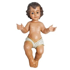 Imagem de Menino Jesus Veste Branca de Resina Nacional - 38 cm