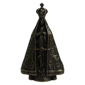 Imagem de Metal de Nossa Senhora Aparecida Ouro Envelhecido - 8 cm