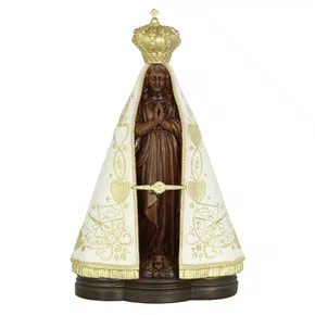 Imagem de Nossa Senhora Aparecida Bandeira Marfim de Resina Nacional - 20 cm