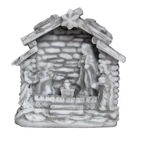 Imagem de Sagrada Família com Gruta de Mármore - 9 cm