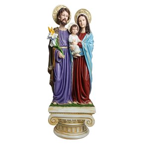 Imagem de Sagrada Família com Pedestal de Resina Nacional - 75 cm