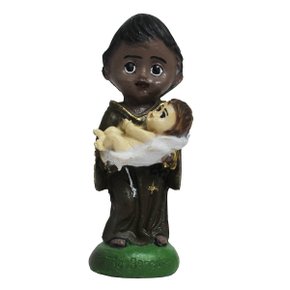 Imagem de São Benedito Infantil de Resina Nacional - 10 cm