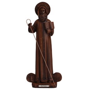 Imagem de São Bento de Resina Efeito Madeira - 30 cm