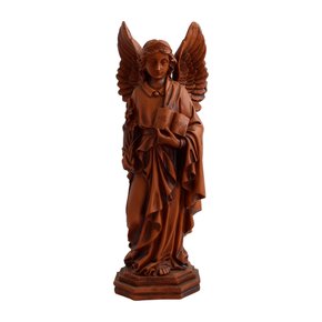 Imagem de São Gabriel Arcanjo Resina Efeito Madeira - 20 Cm