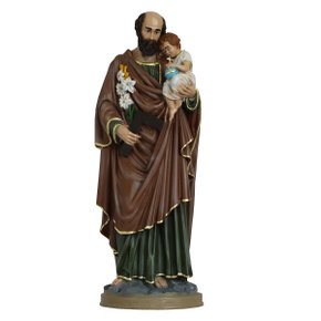 Imagem de São José Menino Jesus com Globo de Resina Nacional - 31 cm