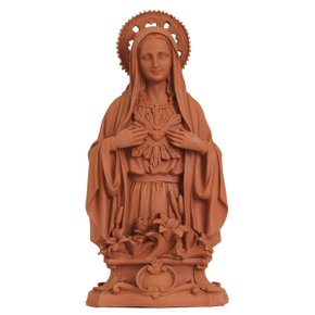 Imagem do Imaculado Coração de Maria em Terracota Resinada - 30 cm
