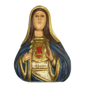 Imagem de Madeira Imaculado Coração de Maria Parede - 29 cm