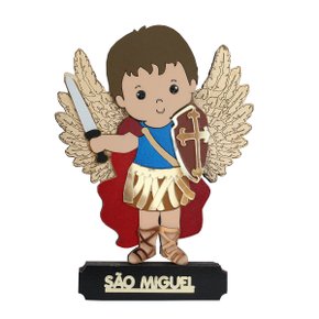 Imagem MDF de Arcanjo São Miguel Color - 16 cm