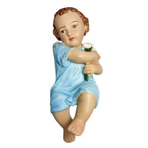 Imagem de Menino Jesus de Resina Nacional com Veste Azul - 26cm