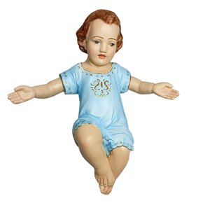 Imagem Menino Jesus de Resina Nacional com Veste Azul - 33 cm