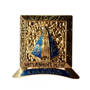 Imagem de Metal de Nossa Senhora Aparecida Dourado Mesa