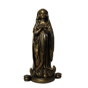 Imagem Nossa Senhora Aparecida Fac-Símile em Mármore Com Pintura em Bronze - 29 cm
