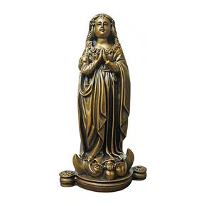 Imagem Nossa Senhora Aparecida Fac-Símile em Mármore com Pintura em Bronze - 37 cm