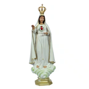 Imagem Nossa Senhora do Imaculado Coração de Fátima Resina Nacional com Coroa - 30 cm