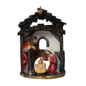 Cenário de Sagrada Família de Resina Importada - 11 cm