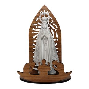 Kit Imagem Mármore de Nossa Senhora Aparecida Oratório Mesa - 20 cm