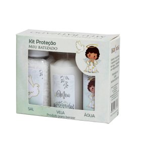 Kit Proteção Água Sal Vela Batismo Kit Proteção Água Sal Vela Batismo