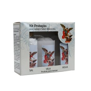 Kit Proteção Sal Agua Vela São Miguel Arcanjo