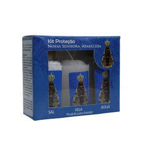 Kit Proteção Água Sal e Vela Nossa Senhora Aparecida