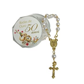 Lembrança Bodas de Ouro Dezena de Pérola Dourado