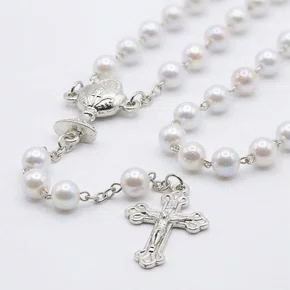Lembrança Para Primeira Eucaristia Terço Pérola 4 mm