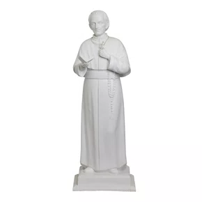 Imagem de Santo Afonso Maria de Ligório de Mármore Branco - 68 cm