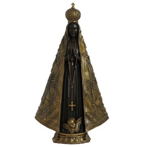 Imagem de Nossa Senhora Aparecida em Mármore com Pintura em Bronze - 66 cm