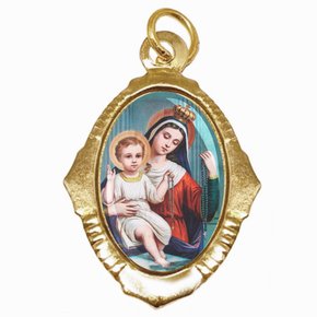 100 Unidades - Medalha Chapa Nossa Senhora do Rosário