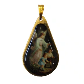 20 unid - Medalha Gota Anjo da Guarda Frente e Verso