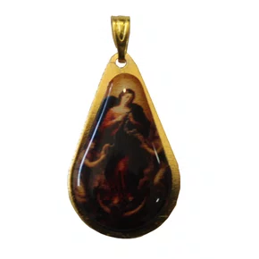 20 unid - Medalha Gota Nossa Senhora Desatadora de Nós Frente  e Verso