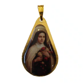 20 - unid Medalha Gota Santa Teresinha Frente e Verso