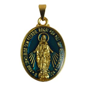 Medalha Nossa Senhora Das Graças Dourada e Resinada G