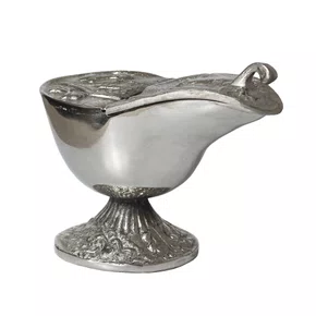 Naveta Metal Prata - 12 cm x cm 8 cm x 14 cm