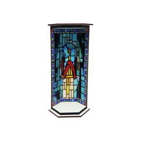 Oratório de Mesa em MDF Fundo Cruz do Ressuscitado 23cm