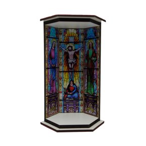 Oratório em MDF Fundo Ressurreição 19cm