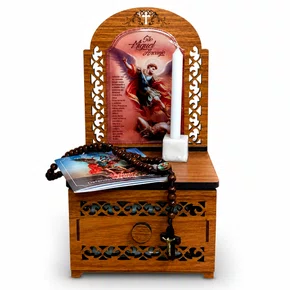 Oratório Kit Quaresma de São Miguel Arcanjo - 28 cm x 15 cm