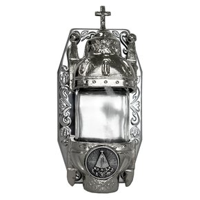 Pia Água Benta Nossa Senhora Aparecida em Metal Níquel - 14cm