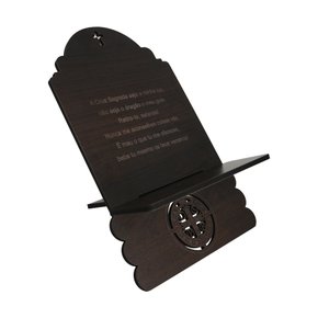 Porta Biblia MDF com Medalha e Oração de São Bento -  33 cm x 20 cm