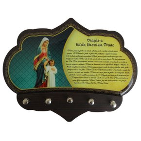 Porta Chaves Maria Passa na Frente em MDF Resinado 16 cm