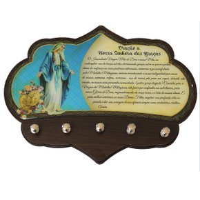 Porta Chaves Nossa Senhora das Graças em MDF Resinado - 16cm
