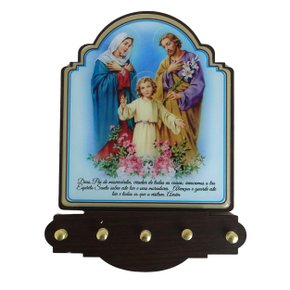 Porta Chaves Sagrada Família Modelo Provençal em MDF Resinado 21 cm