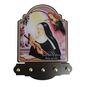 Porta Chaves Santa Rita Modelo Provençal em MDF Resinado 21 cm