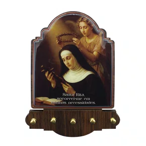 Porta Chaves Santa Rita Modelo Provençal em MDF Resinado - 21 cm