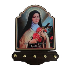 Porta Chaves Santa Terezinha Modelo Provençal em MDF Resinado 21 cm