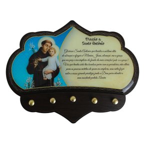 Porta Chaves Santo Antônio em MDF Resinado 16 cm